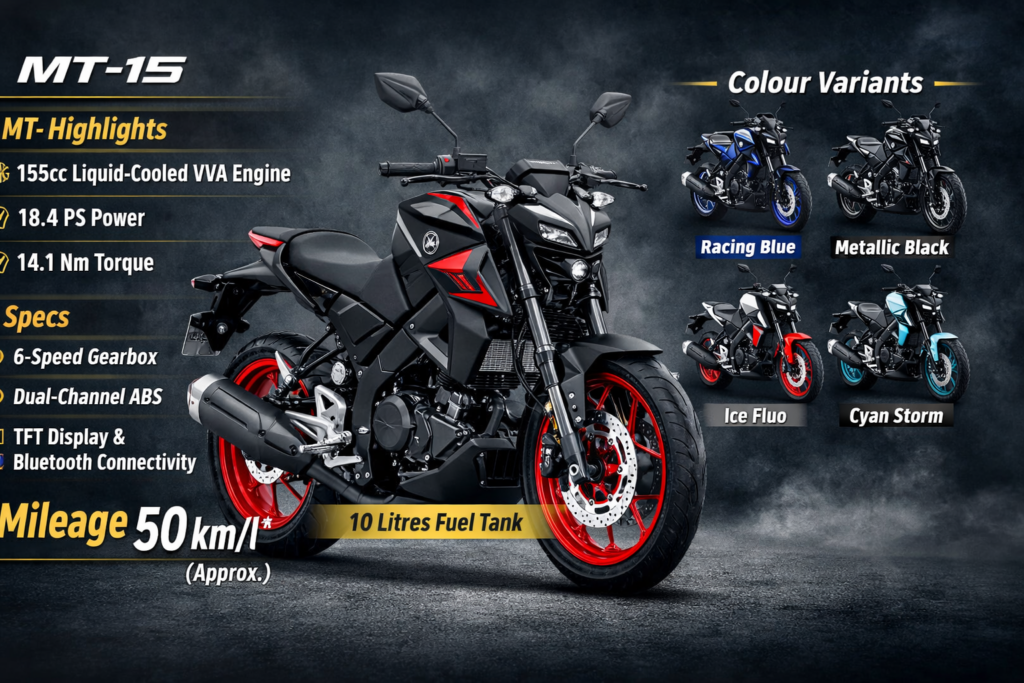 MT 15 Price 2026 in India – On Road Price, Variants, Mileage & Latest Offers