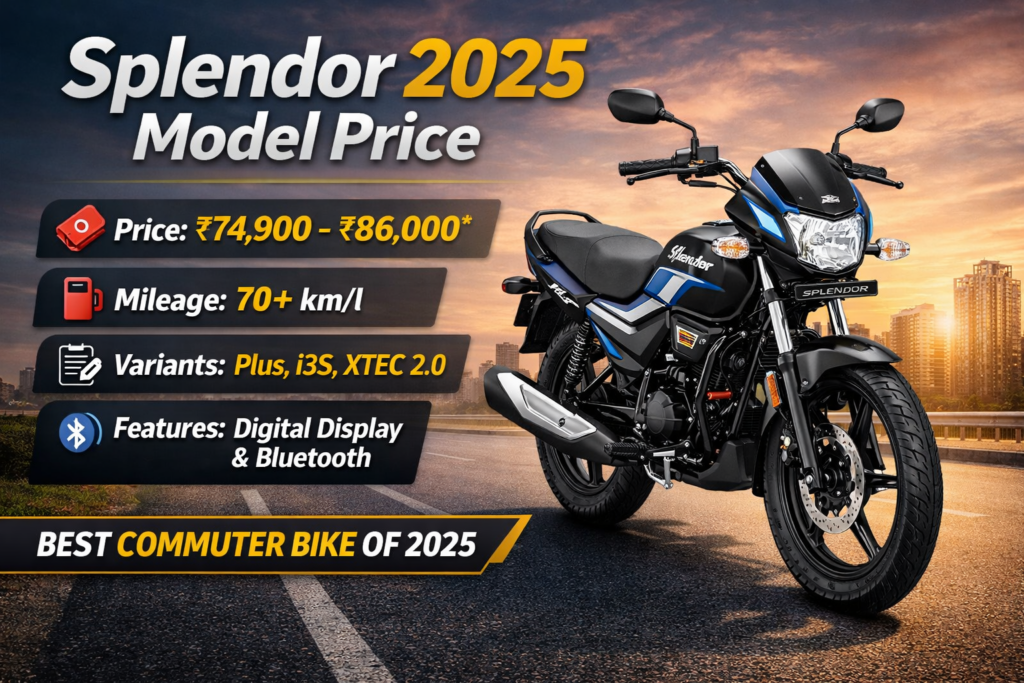 Splendor 2026 Model Price in India: Variants, Top Speed, Features & On Road Cost